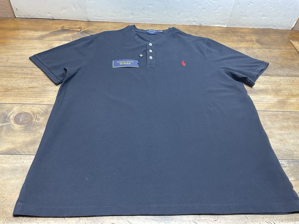 Polo Ralph Lauren Men's Black Featherweight Mesh Short Sleeve Henley T-Shirt XL